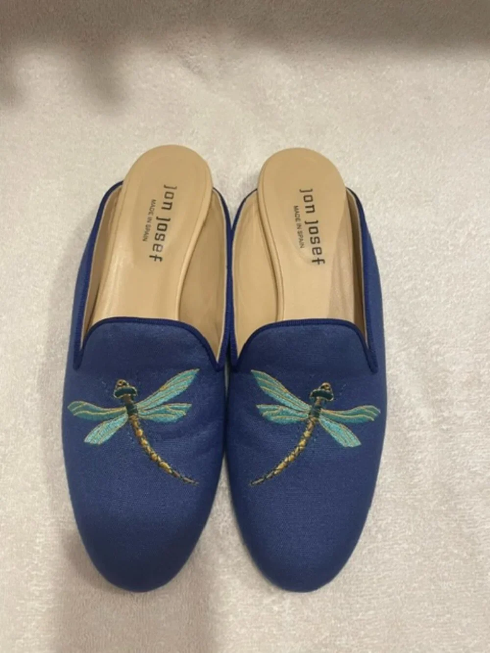 Dragonfly Pique Jon Josef Flat Slip-on Blue Slide Shoes Size 6.5 NWOB